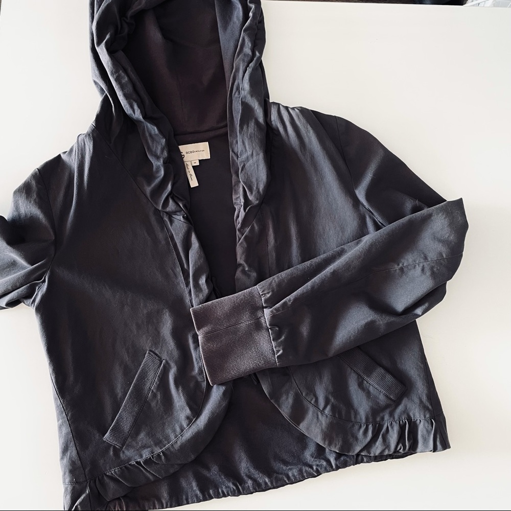 BCBGeneration Dark Charcoal Hooded Blazer